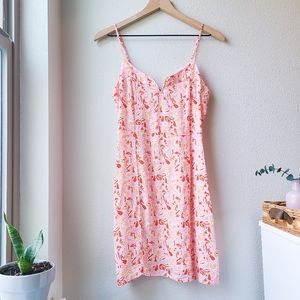 lefties Orange & Pink Print Strappy Sundress